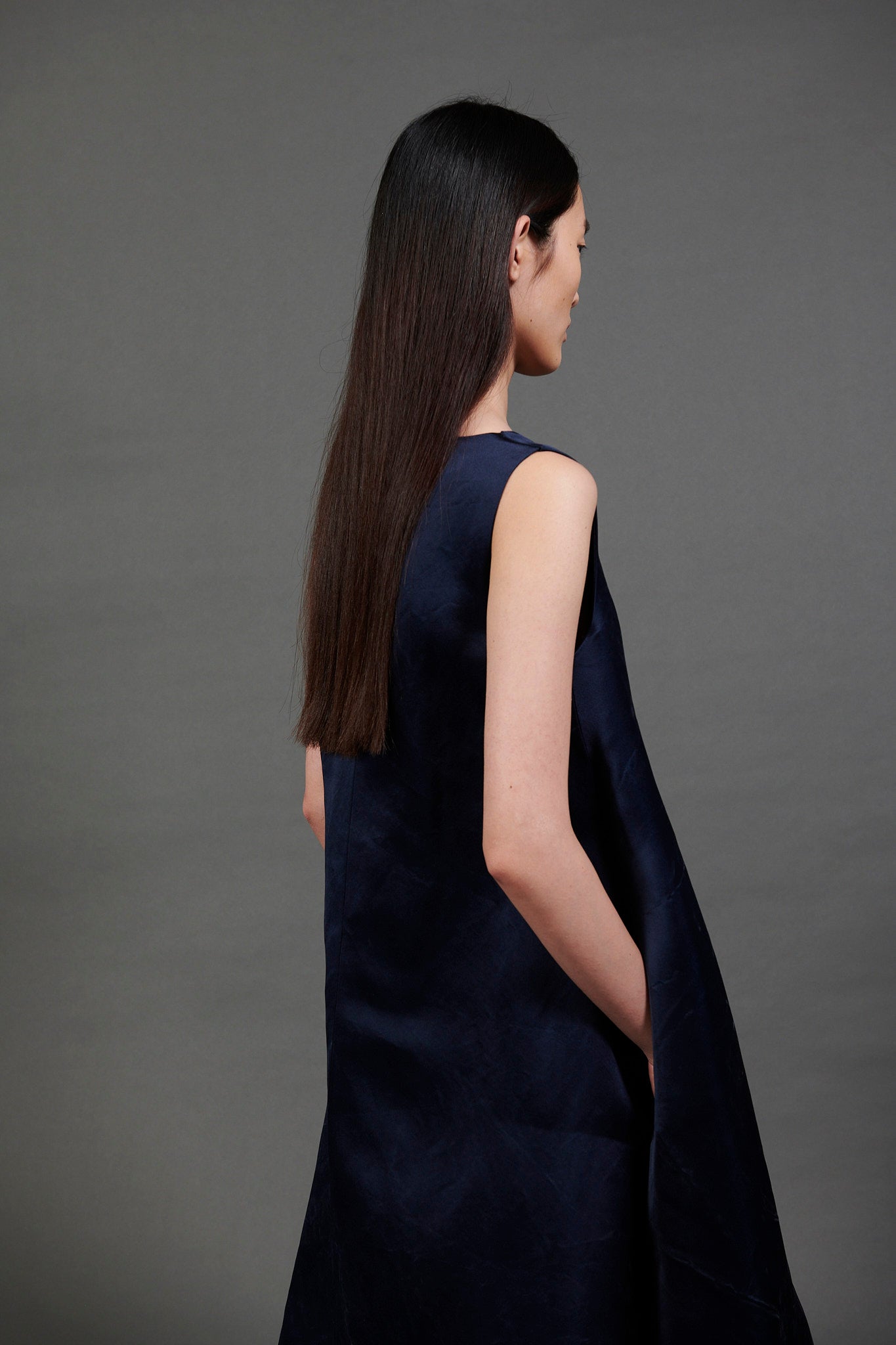 Trapèze Dress in washed heavy Silk Satin