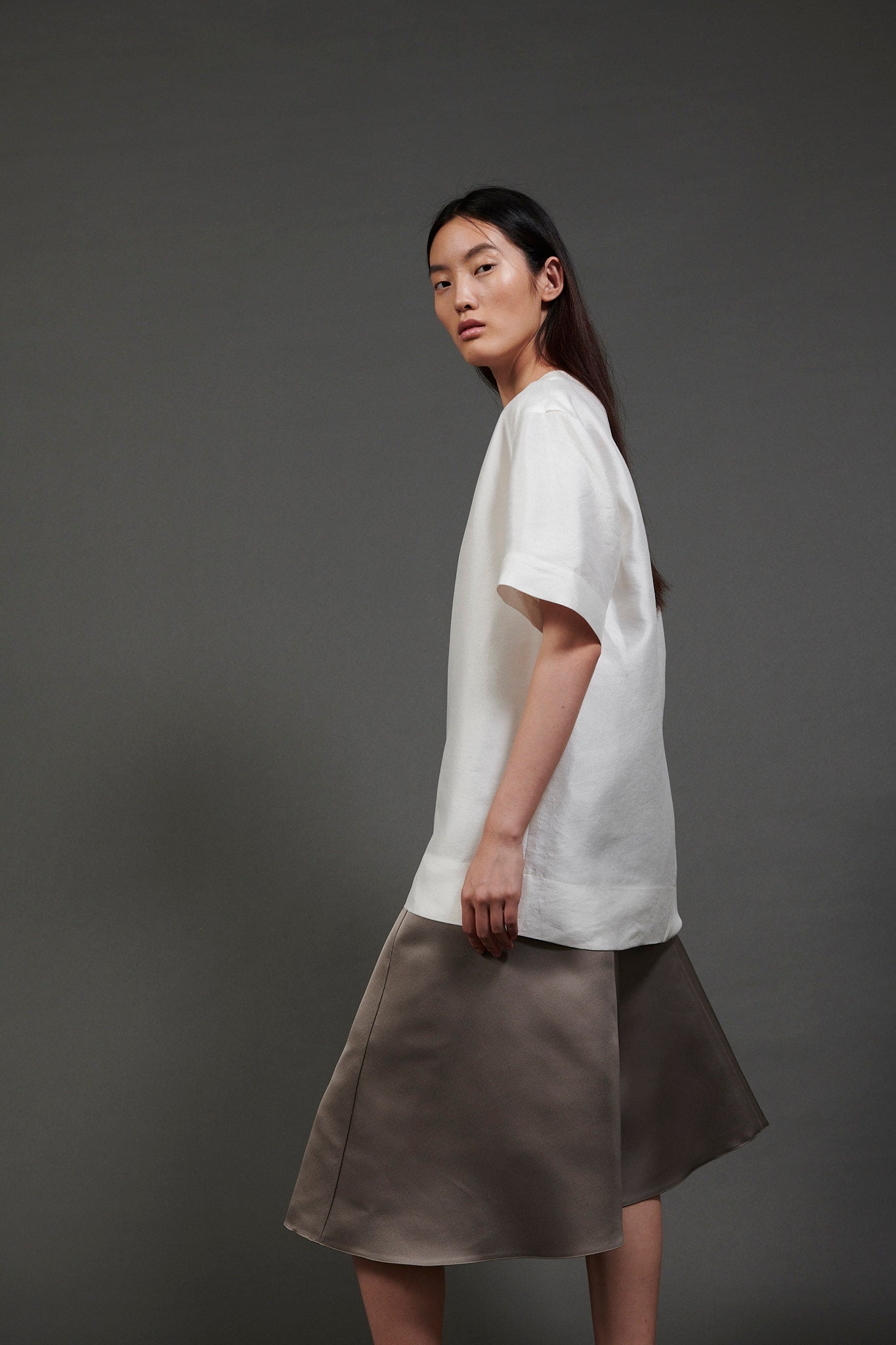 Mikado Skirt in Silk Satin